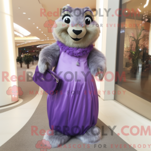 Lavendel murmeldyr maskot...