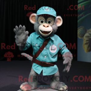 Teal Monkey Maskottchen...
