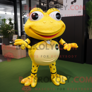 Yellow Frog mascot costume...