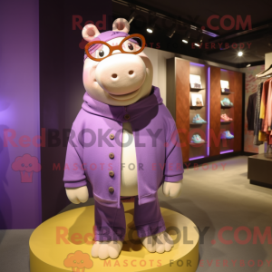 Purple Hippopotamus mascot...