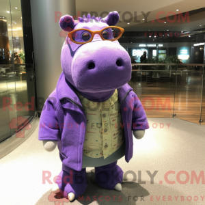 Purple Hippopotamus mascot...