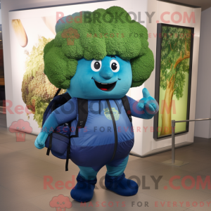 Blå Broccoli maskot kostume...