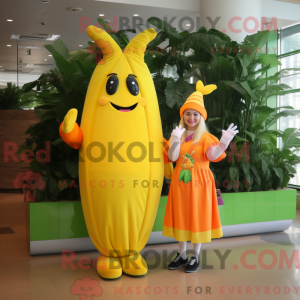Gul gulerod maskot kostume...