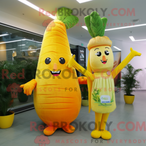 Gul gulerod maskot kostume...