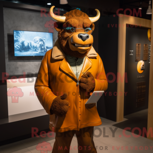 Brown Bull mascot costume...