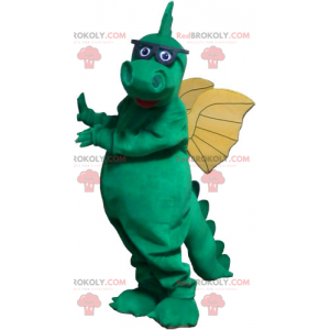 Mascotte de dragon avec des lunettes - Redbrokoly.com