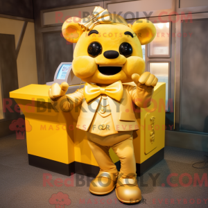 Gold Phone-maskotdraktfigur...