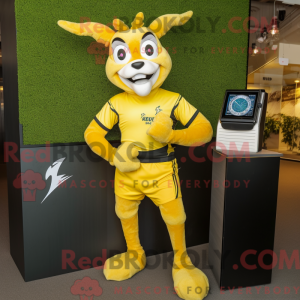 Gul Gazelle maskot kostume...
