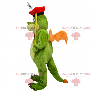 Dragon mascot with a red beret - Redbrokoly.com