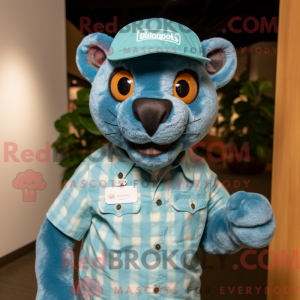 Turquoise Jaguarundi mascot...