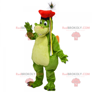 Dragon maskot med rød baret - Redbrokoly.com