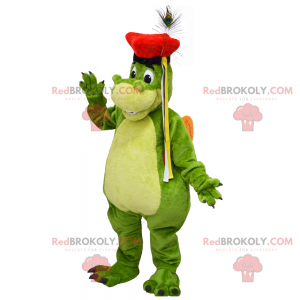 Mascota dragón con boina roja - Redbrokoly.com