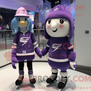Par roxo de patins de gelo...