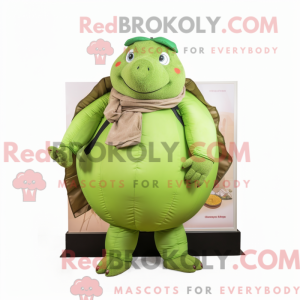 Limegrøn Glyptodon maskot...