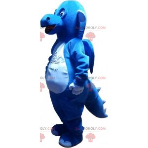 Blauwe en witte draakmascotte - Redbrokoly.com