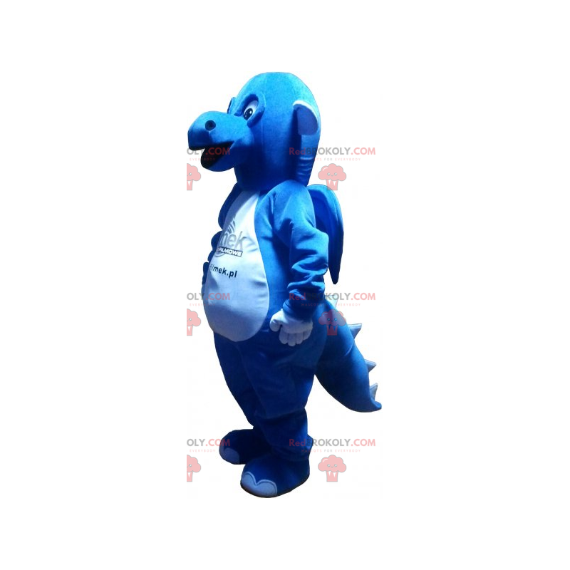 Mascota del dragón azul y blanco - Redbrokoly.com