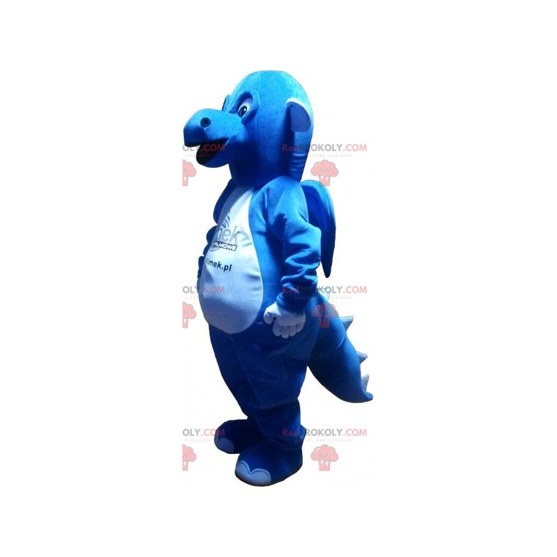 Mascote dragão azul e branco - Redbrokoly.com