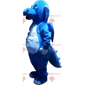 Mascotte drago blu e bianco - Redbrokoly.com