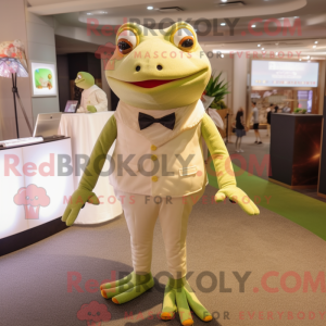 Postava maskota béžové žáby...