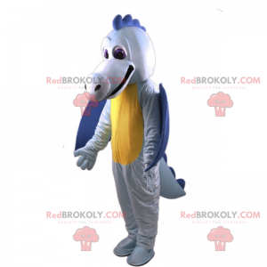 Mascotte de dragon bleu et jaune - Redbrokoly.com