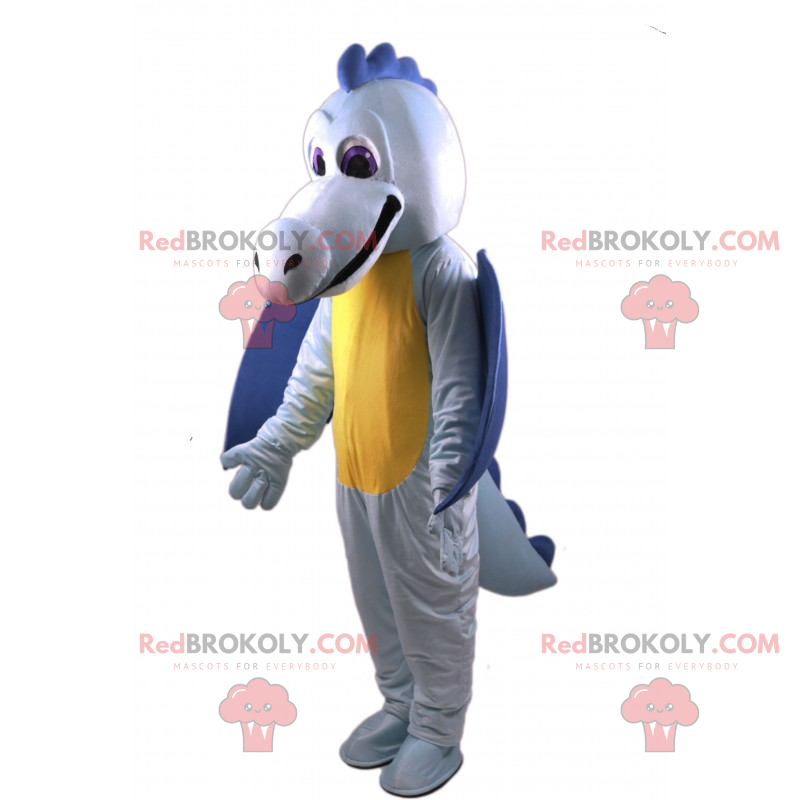 Mascote dragão azul e amarelo - Redbrokoly.com