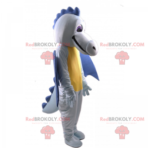 Mascotte de dragon bleu et jaune - Redbrokoly.com