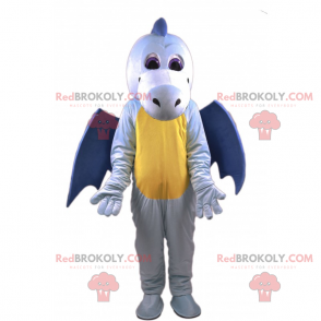 Mascotte de dragon bleu et jaune - Redbrokoly.com