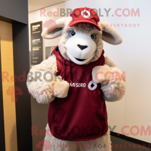 Maroon Merino Sheep maskot...