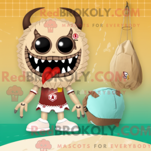 Beige demon mascottekostuum...