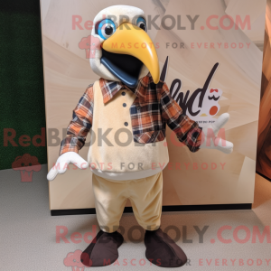 Beige Toucan maskot kostume...