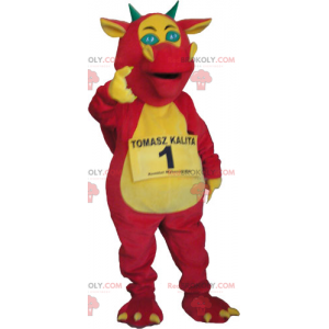 Mascota dragón rosa y amarillo - Redbrokoly.com