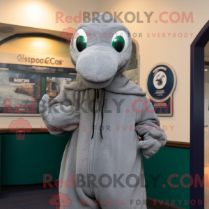 Mascotte de monstre gris du...