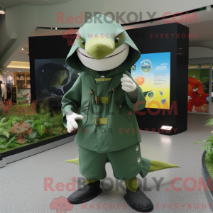 Grøn sværdfisk maskot...
