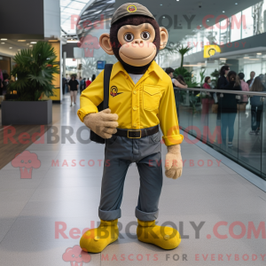 Gul chimpanse maskot...
