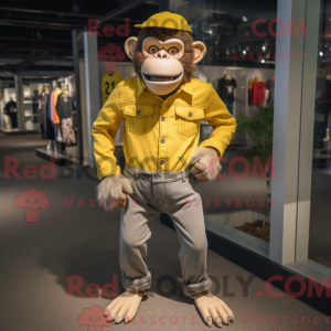 Mascotte de chimpanzé jaune...