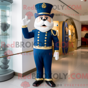Fantasia de mascote Ring Master marinho com macacão e cintos - Mascotes mestres do ringue - REBROKO_288819 - RedBrokoly.com