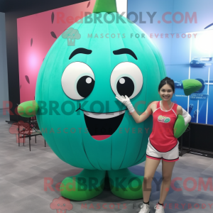 Cyan vannmelon maskot...
