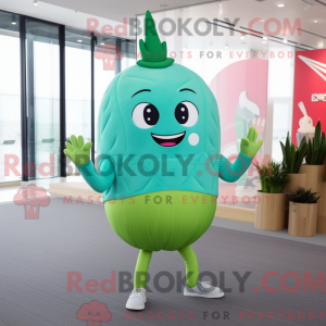 Cyan vannmelon maskot...