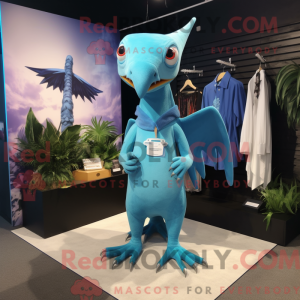 Sky Blue Pterodactyl mascot...