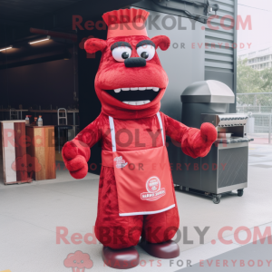 Red Bbq Ribs maskot kostume...