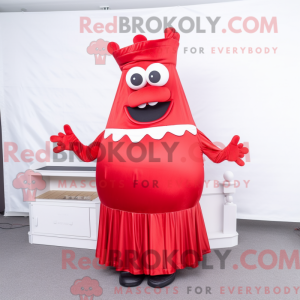 Red Bbq Ribs mascot costume...