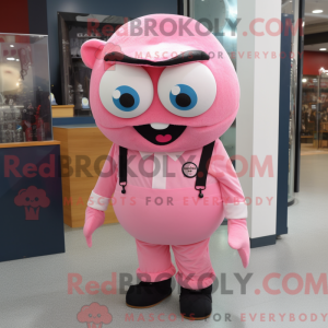 Pink Cyclops maskot kostume...