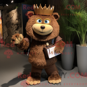 Brown King mascottekostuum...