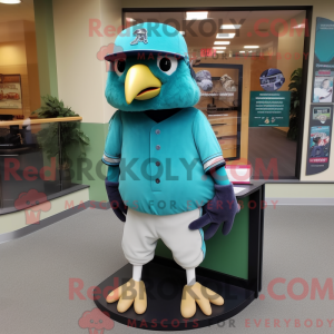 Teal Crow-mascottekostuum...