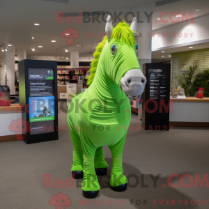 Limegrøn Quagga maskot...