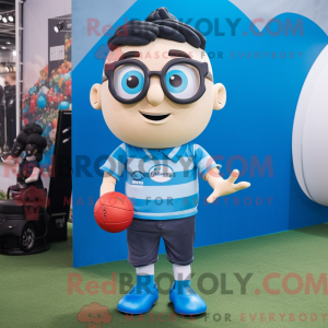 Sky Blue Rugby Ball maskot...
