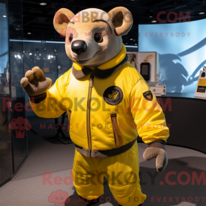 Gul Tapir maskot kostume...