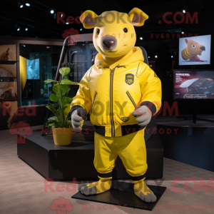 Yellow Tapir mascot costume...
