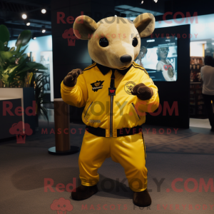 Gul Tapir maskot kostume...