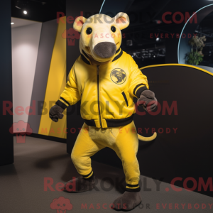 Gul Tapir maskot kostume...